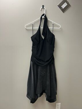 Majora Women’s Black & White Halter Neck Dress